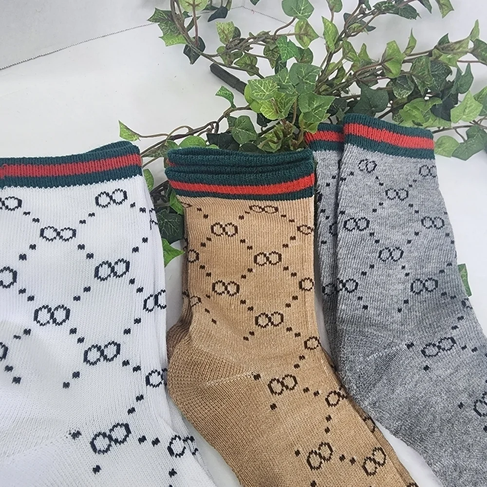3 Pair of Diamante Motif Design Quarter Socks